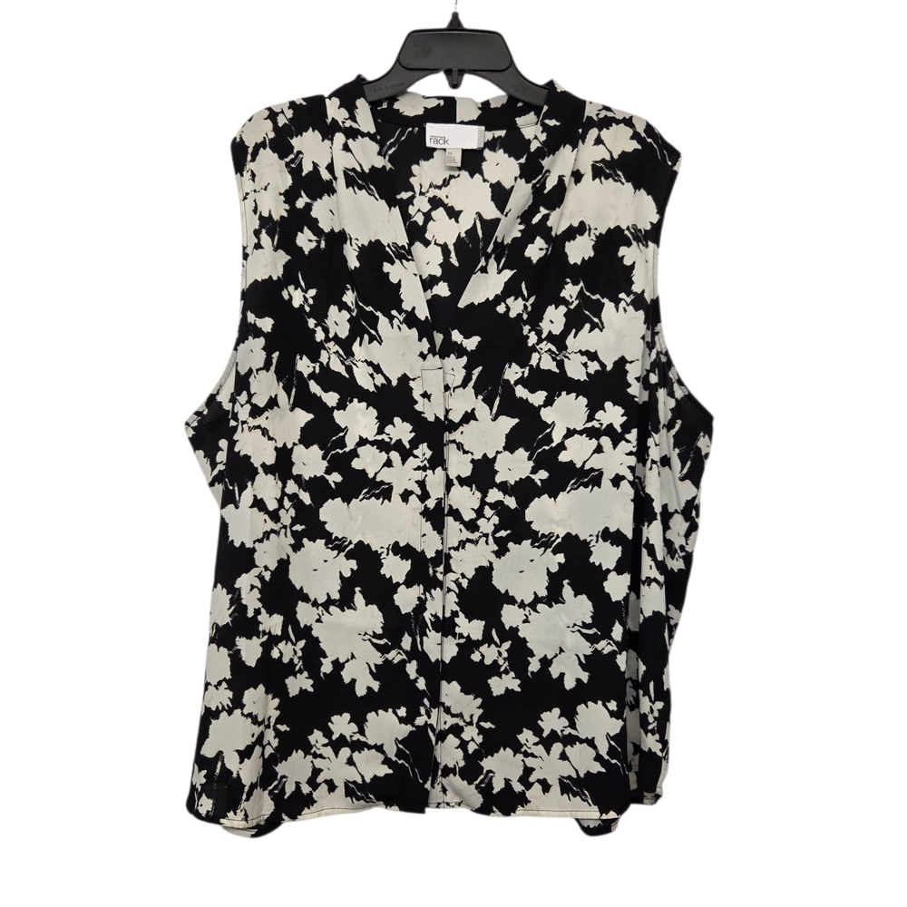 Classic Black and White Floral Blouse